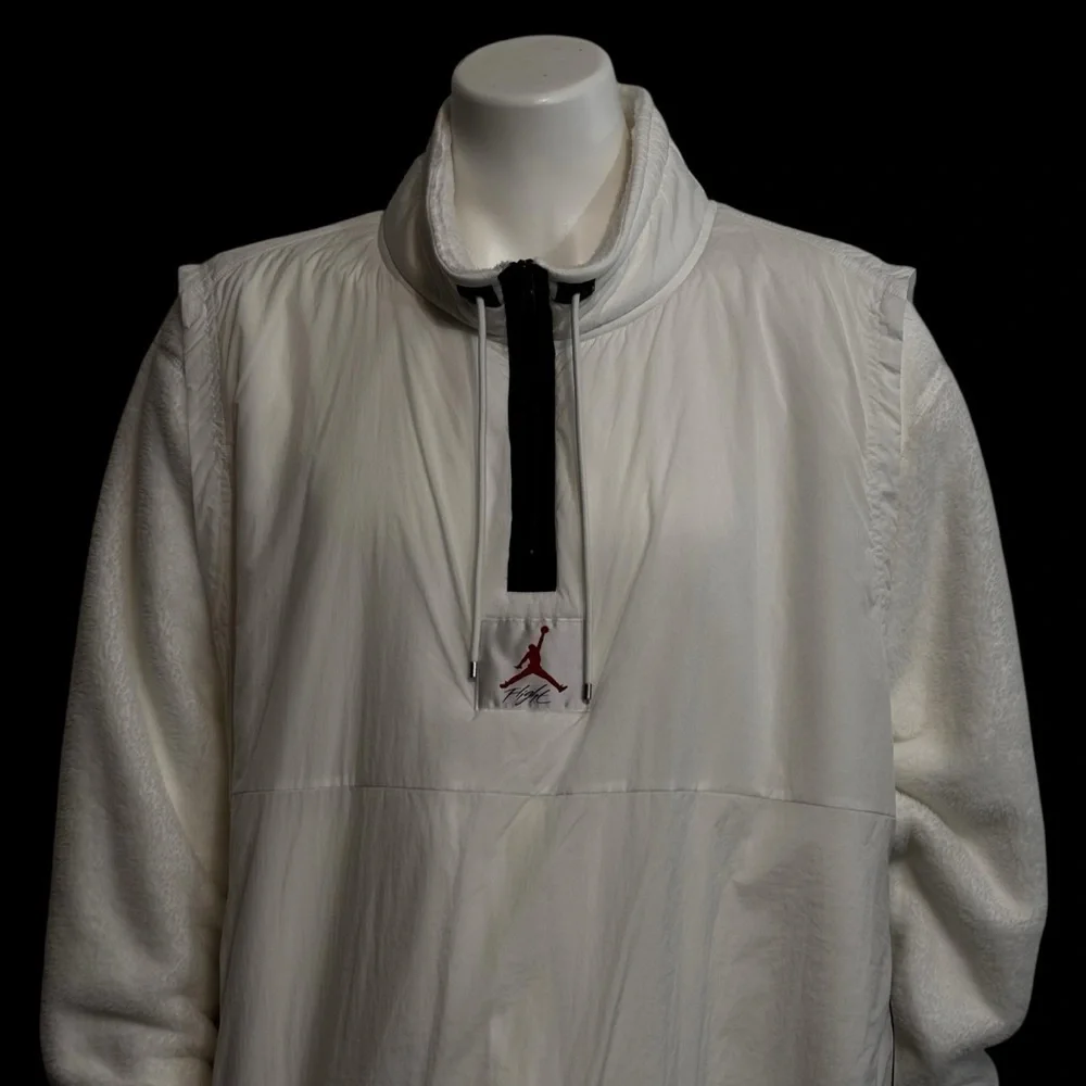 RARE VTG NIKE Jordan Flight White Jacket /Vest Windbreaker Size 3XL